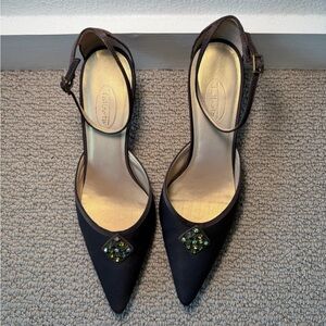 Talbot’s Brown Heels with Gold Accents